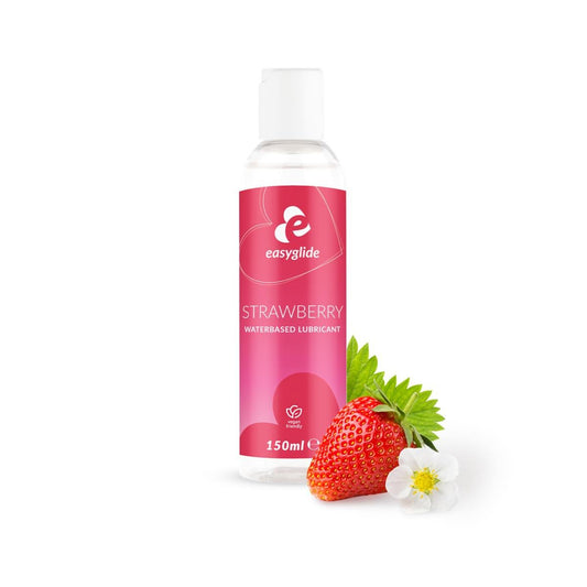 EasyGlide Aardbeien Glijmiddel Waterbasis 150ml – Zoete Smaak & Condoomveilig - Glijmiddel - SM-speeltjes