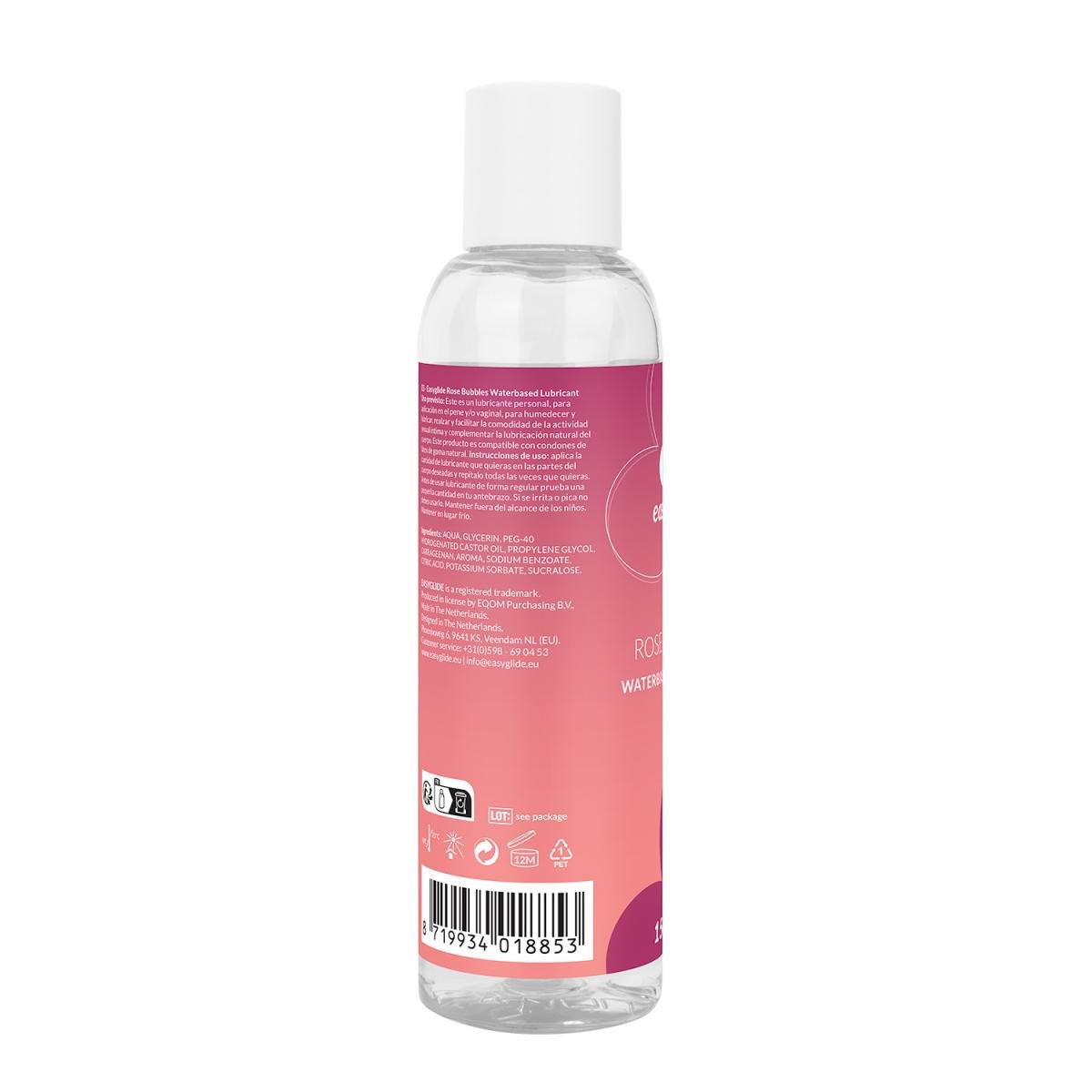 EasyGlide Rosé Bubbels Glijmiddel Waterbasis 150ml – Speelse Smaak & Condoomveilig - Glijmiddel - SM-speeltjes