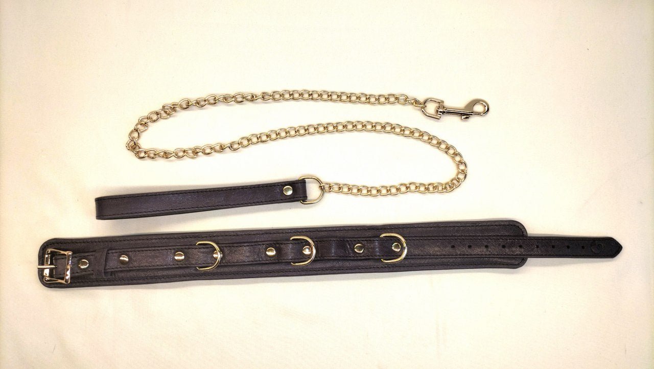 Exclusieve Japan Import Leder Collar met Leiband - Donkerpaars - Collar - SM - speeltjes