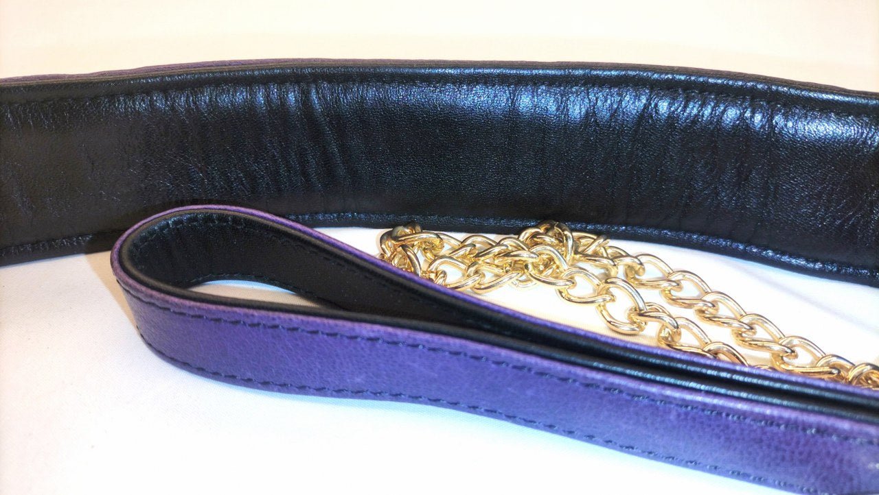 Exclusieve Japan Import Leder Collar met Leiband - Donkerpaars - Collar - SM - speeltjes