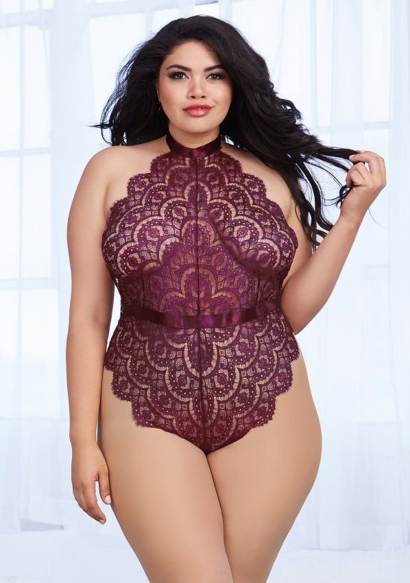 Eyelash Lace Teddy - Plus Size - SM - speeltjes