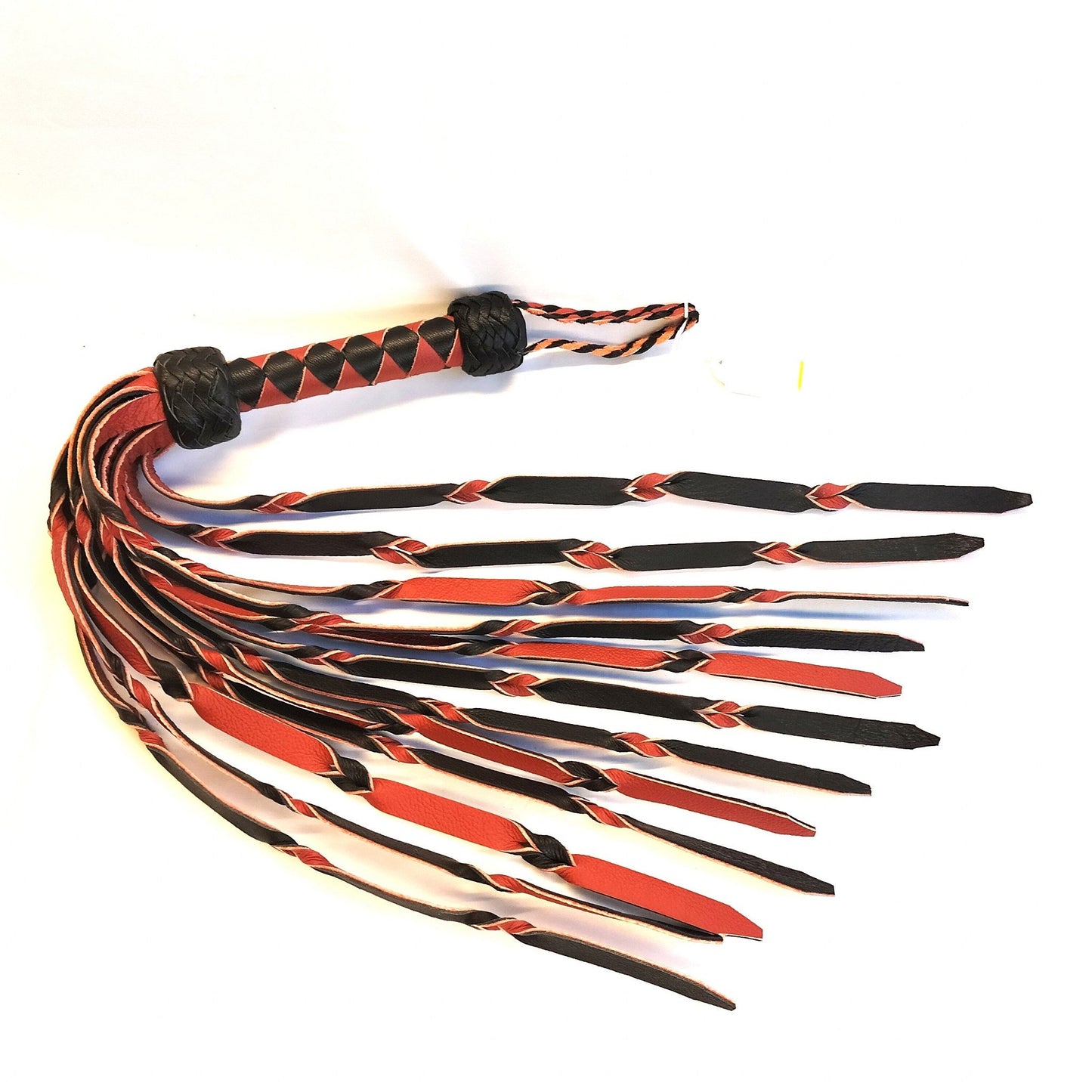 Flogger 12 Geweven Falls 3mm Dik 11mm Breed - Leer of Suede BDSM Gesel 70cm - Impact Play - SM - speeltjes