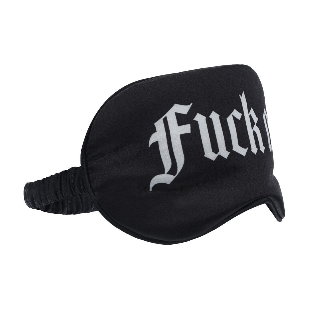 Fuck Off Satijnen Blinddoek Zwart – BDSM Oogmasker met Print - BDSM Oogmaskers - SM - speeltjes