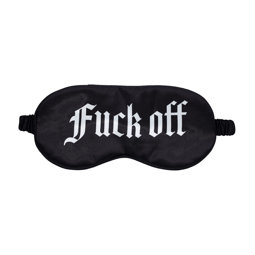 Fuck Off Satijnen Blinddoek Zwart – BDSM Oogmasker met Print - BDSM Oogmaskers - SM - speeltjes