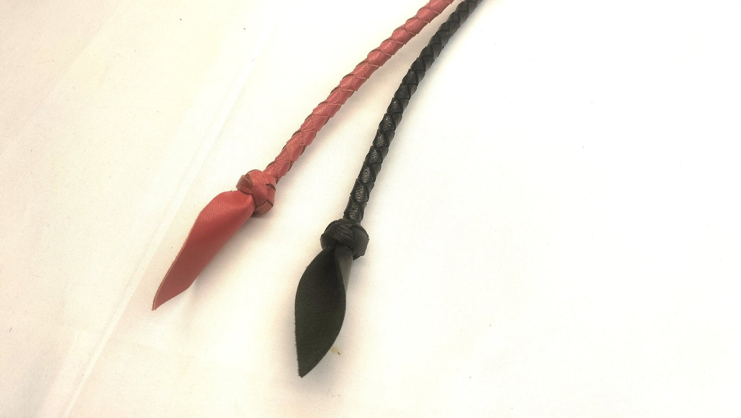 Gespleten Lederen Snakewhip Rood/Zwart – 99cm Impact Zweep - Impact Play Zweep - SM - speeltjes