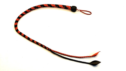 Gespleten Snakewhip 93cm - Impact Play Zweep BDSM Toy Rood Zwart - BDSM - SM - speeltjes