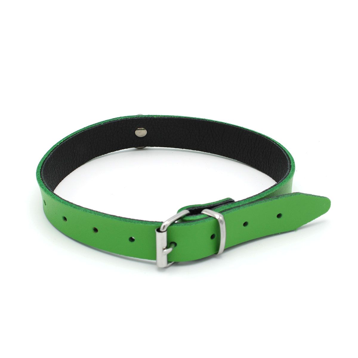 Groen Zwart Leren Collar en/of Handboeien Kopen - Mini O - Ring - BDSM - SM - speeltjes