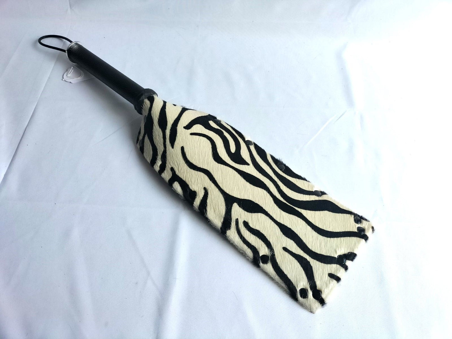 Hair on zebraprint paddle - SM - speeltjes