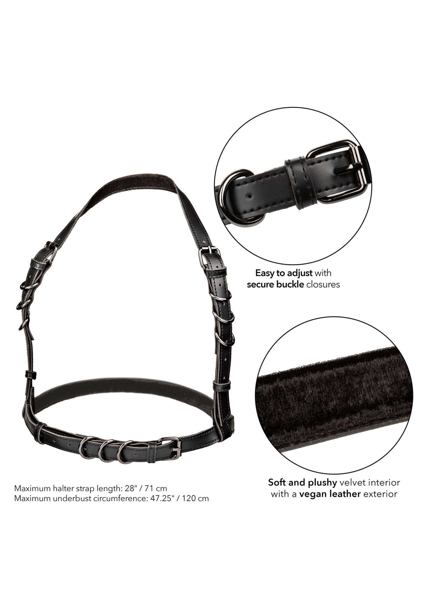 Halter Buckle Harness Plus – Luxe Plus Size BDSM Harnas - Kleding - SM-speeltjes