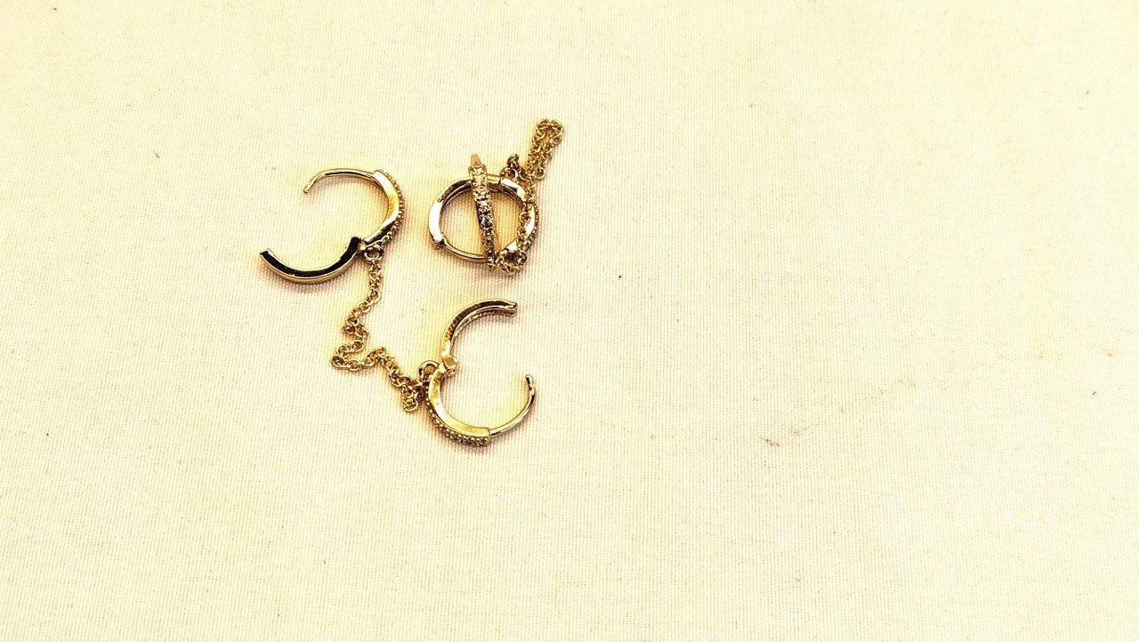 Handboei Oorbellen Zilver Goud - Cuff Oorbel Hangers 14mm - BDSM Sieraden - SM - speeltjes