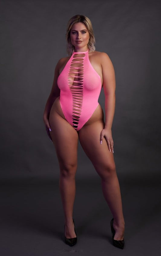 High - Cut Body - Neon pink OS en QS - SM - speeltjes