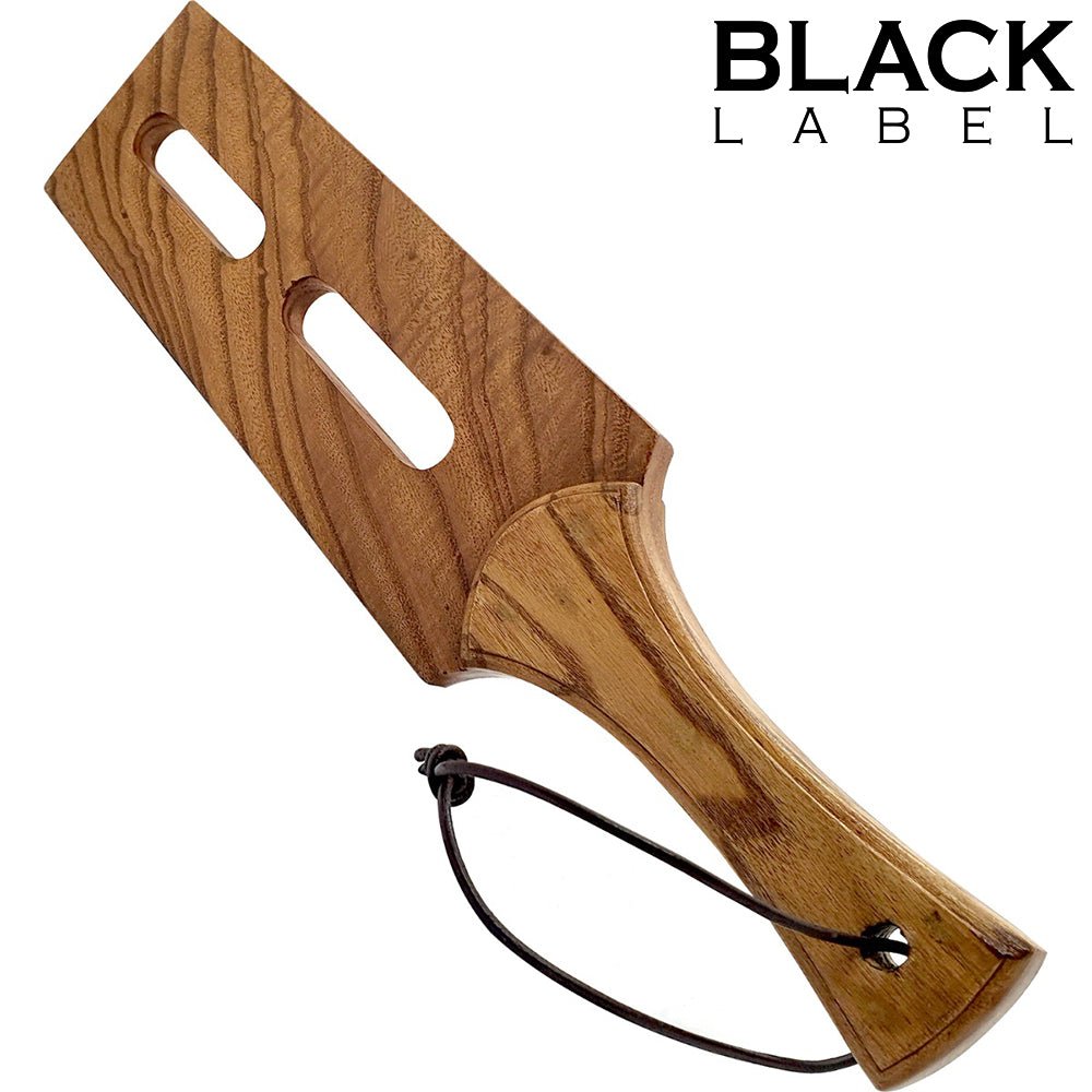 Houten Slot Tawse Paddle – BDSM Slagplank met 2 Sleuven - Houten Spanking Paddle - SM-speeltjes