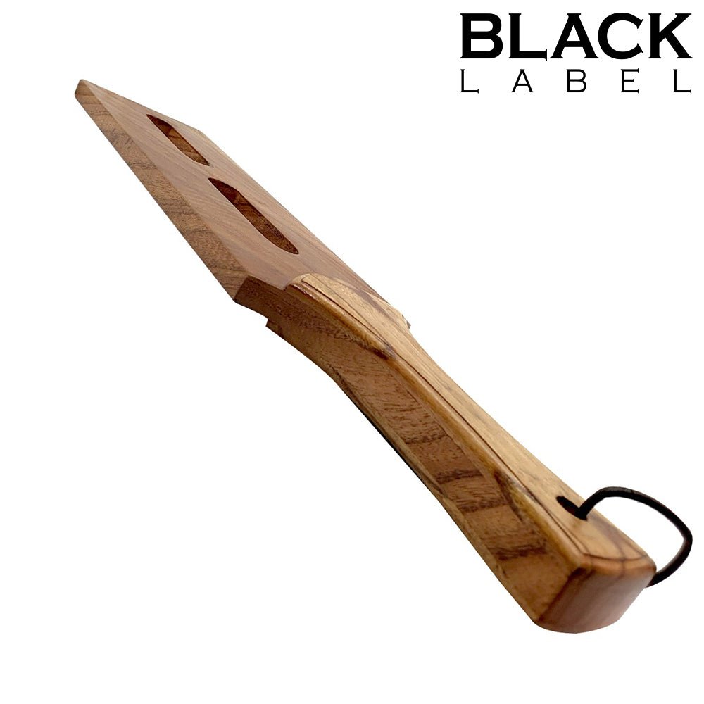 Houten Slot Tawse Paddle – BDSM Slagplank met 2 Sleuven - Houten Spanking Paddle - SM-speeltjes