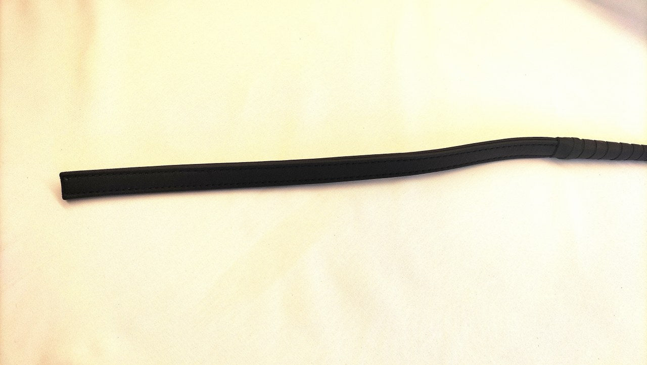 Japanse Bullwhip 130cm - Leren Single Tail Zweep Zwart of Zwart/Goud - Impact Play - SM - speeltjes
