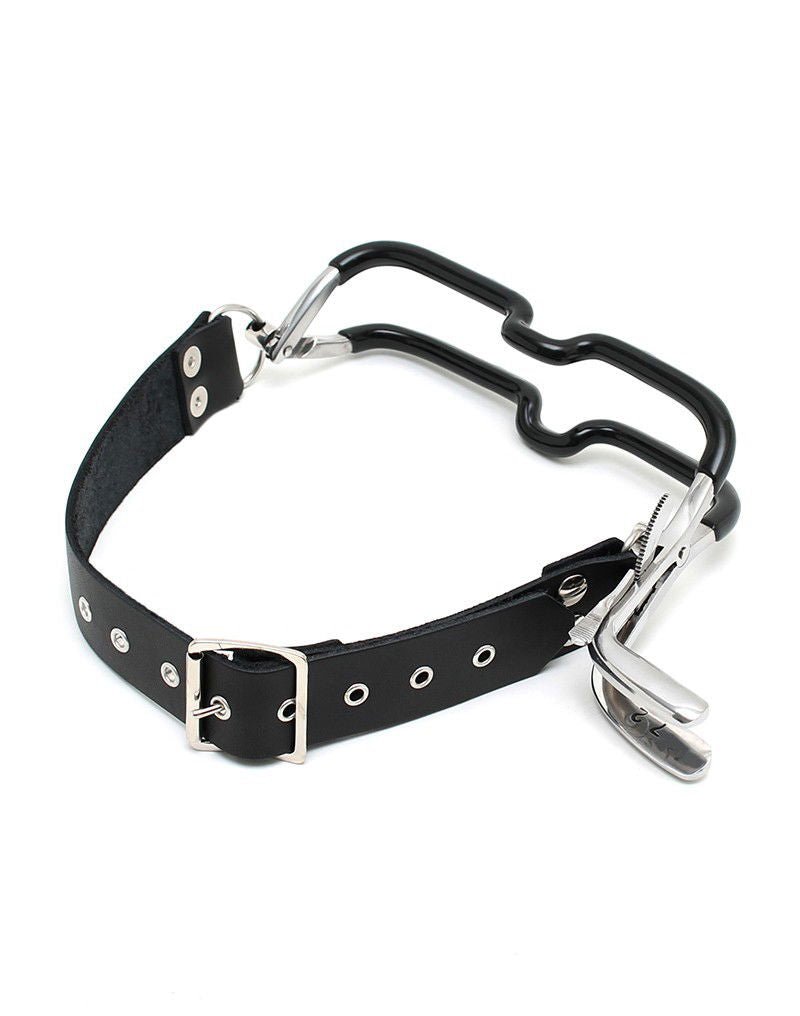 Jennings Mondspreider 316 Staal 260g - Medical Play Mondklem Leren Nekriem 41 - 58cm - Medical Play - SM - speeltjes