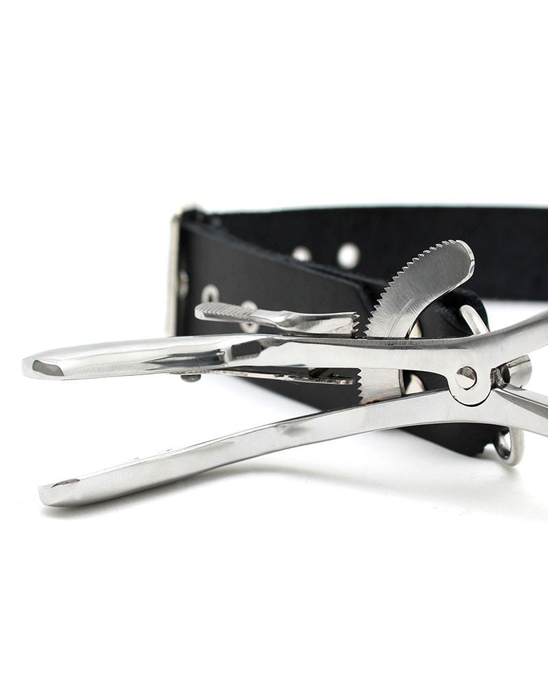 Jennings Mondspreider 316 Staal 260g - Medical Play Mondklem Leren Nekriem 41 - 58cm - Medical Play - SM - speeltjes