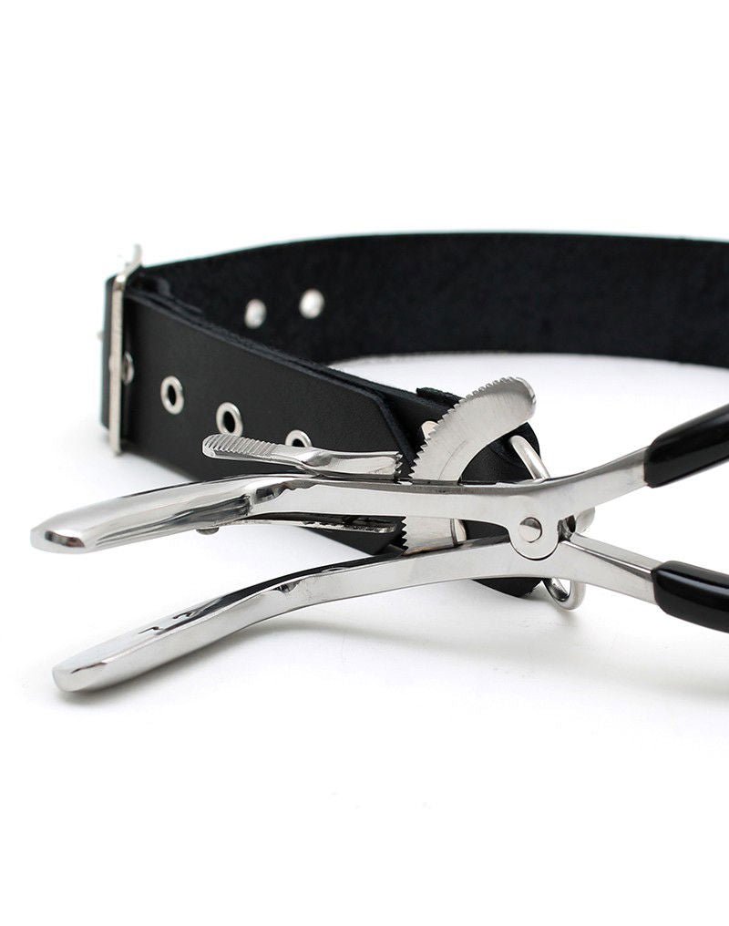 Jennings Mondspreider 316 Staal 260g - Medical Play Mondklem Leren Nekriem 41 - 58cm - Medical Play - SM - speeltjes