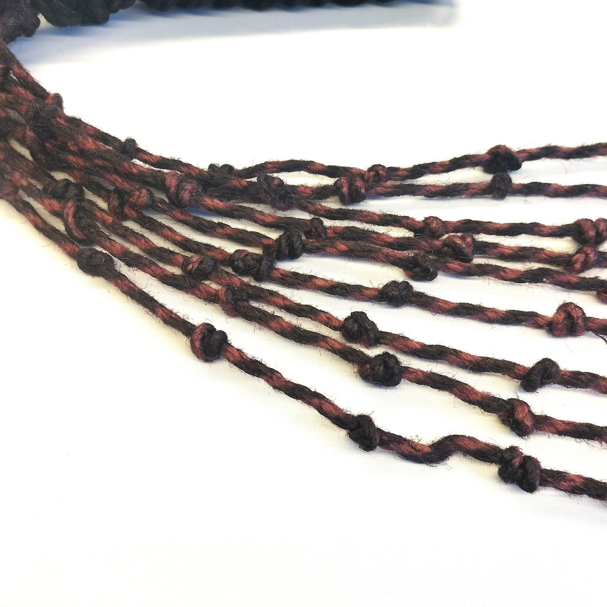 Jute Flogger Zwart Roze 150g – 9 Tails 47cm 4mm Handgemaakt - Impact Play - SM - speeltjes