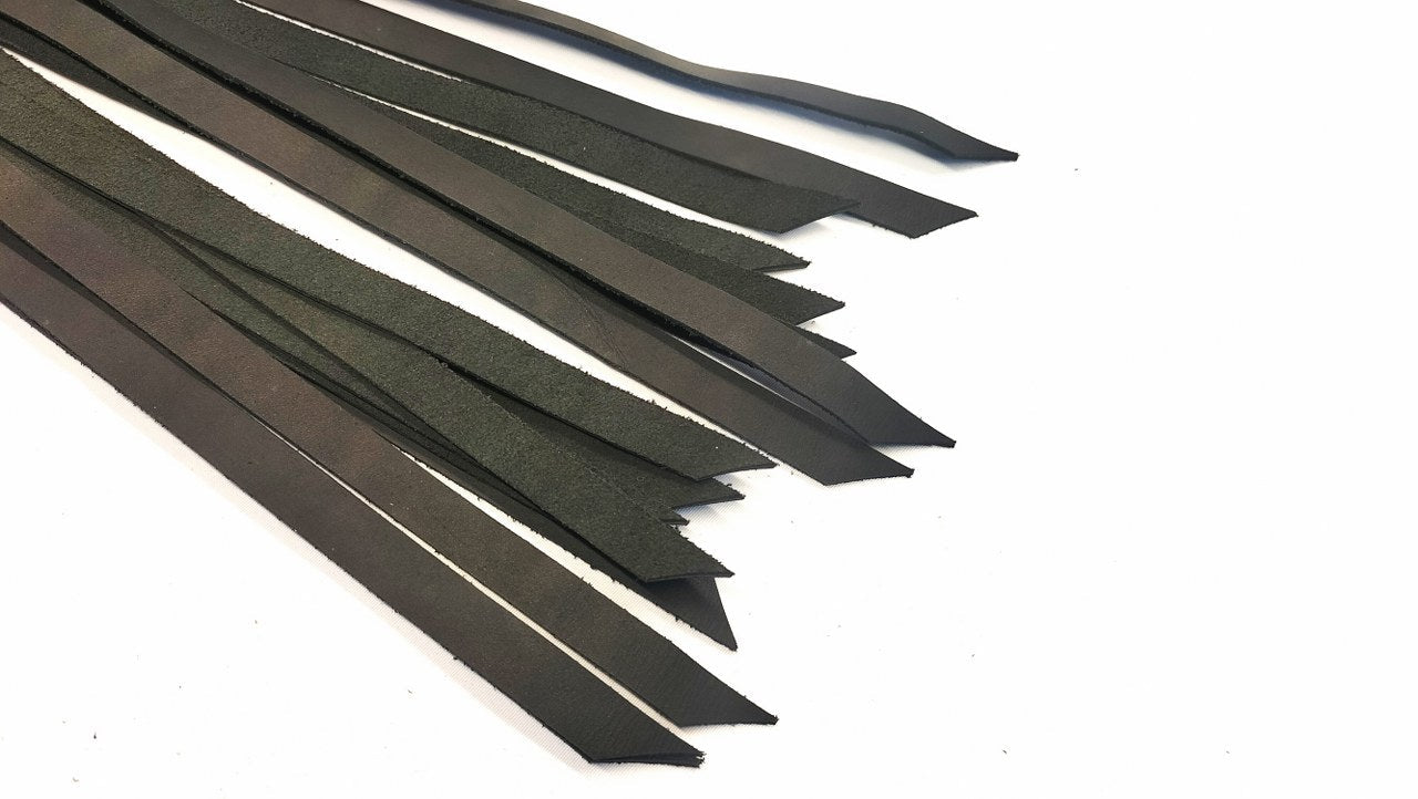 Kalfsleren Flogger 69cm - Impact Play Zweep BDSM Toy 18 Falls - BDSM - SM - speeltjes