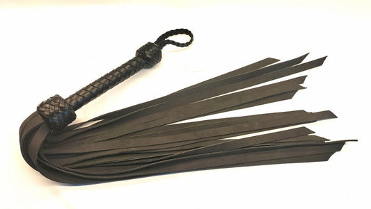 Kalfsleren Flogger 78cm - Impact Play Zweep BDSM Toy 18 Falls - Impact Play - SM - speeltjes