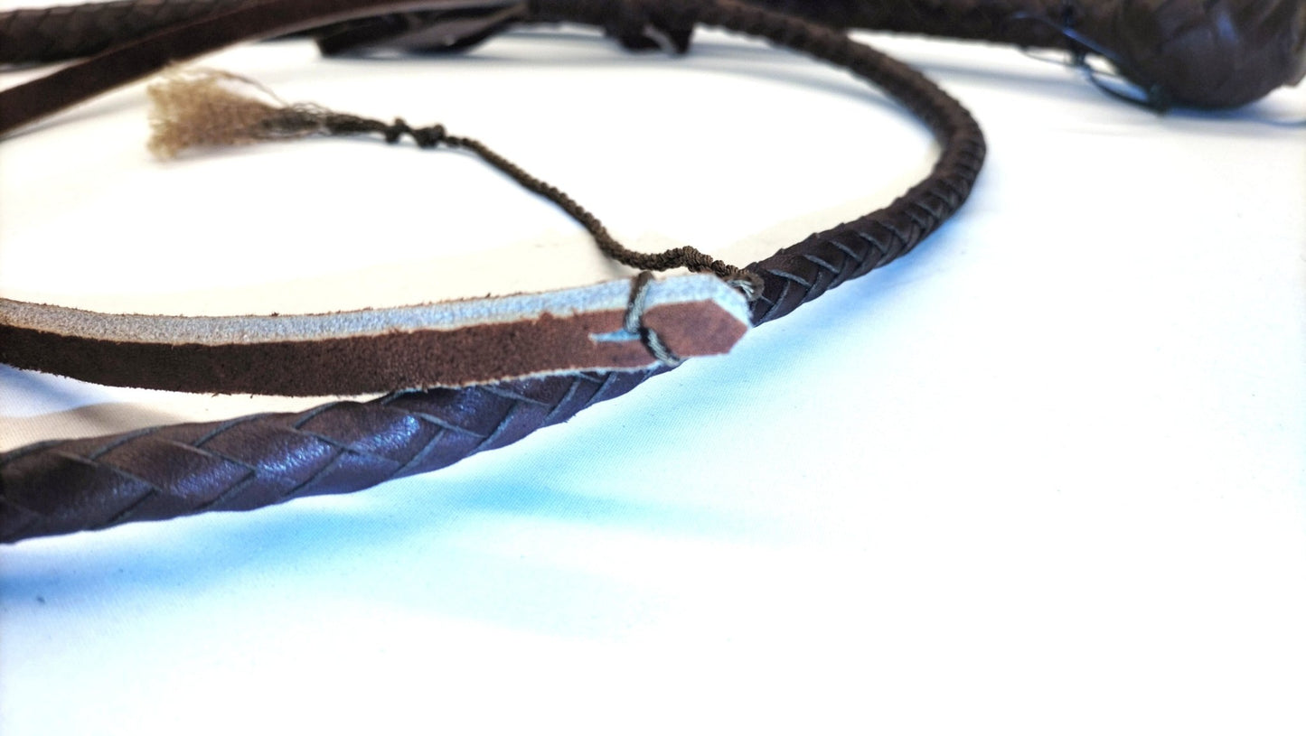 Kangoeroe Leren Snakewhip 4 Foot (120cm) - Verzwaard met Lood - Impact Play - Zwepen - SM - speeltjes