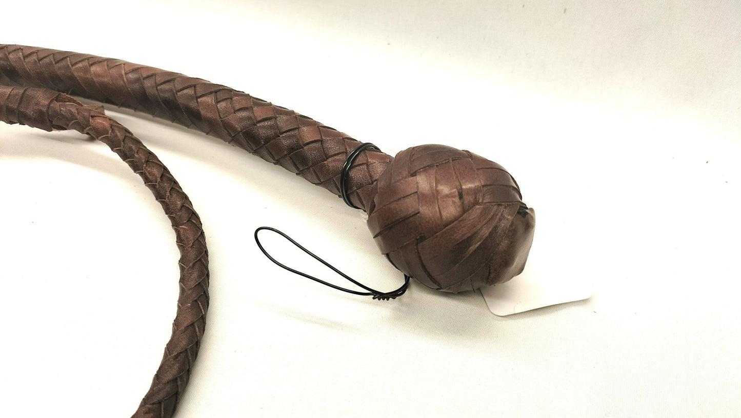 Kangoeroe Leren Snakewhip 4 Foot (120cm) - Verzwaard met Lood - Impact Play - Zwepen - SM - speeltjes