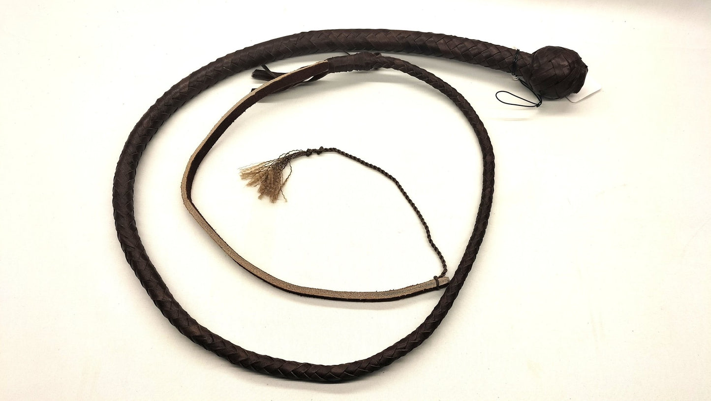 Kangoeroe Leren Snakewhip 4 Foot (120cm) - Verzwaard met Lood - Impact Play - Zwepen - SM - speeltjes