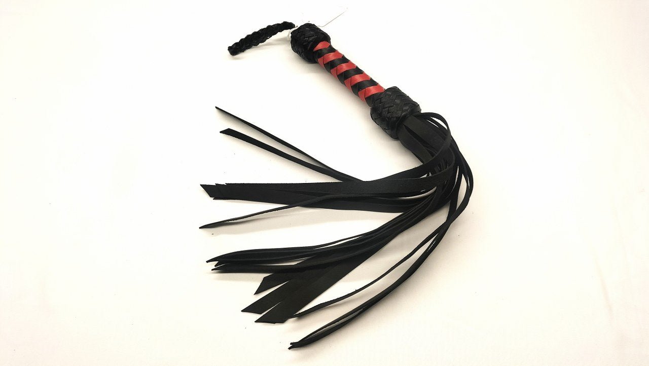 Korte Leren Flogger 18 Falls 47cm schuine kanten - Impact Play - SM - speeltjes