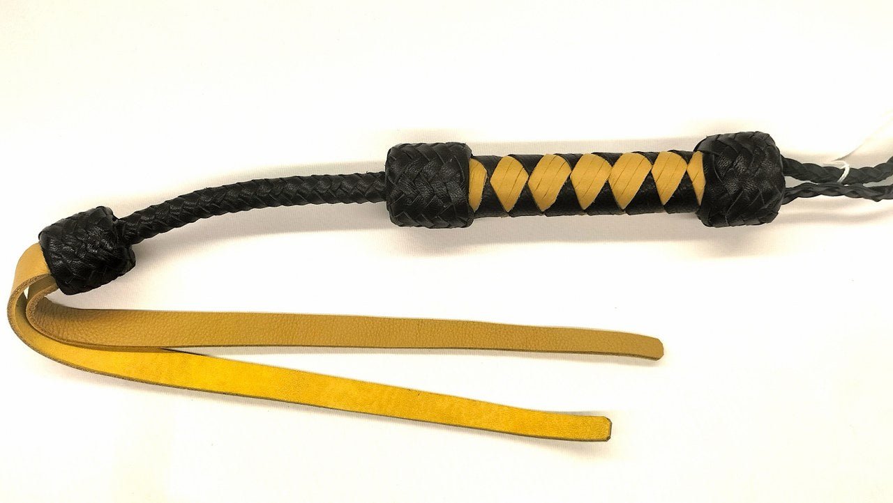 Korte Zweep 60cm Gespleten Tong - Impact Play BDSM Toy Rood Zwart - BDSM - SM - speeltjes