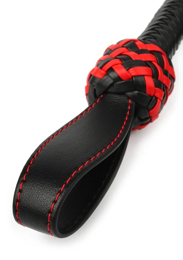 Leather Cat-o-Nine Whip – Leren Gesel met Studs 62 cm - Leren gesel - SM-speeltjes