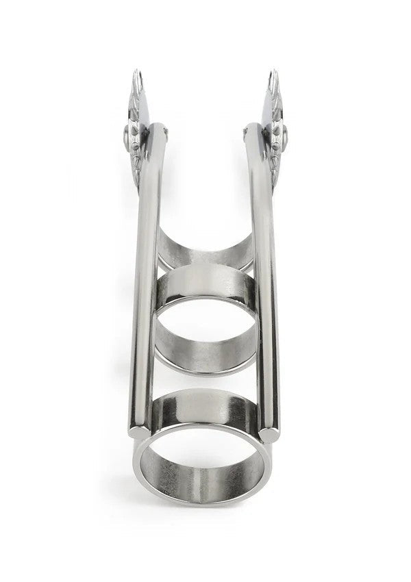 Mr. Steel Double Finger Pinwheel RVS – Dubbel Wartenbergwiel - Vingerpinwheel - SM-speeltjes
