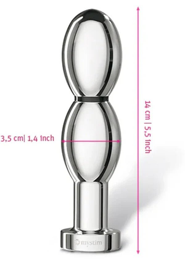 Mystim O(h!)-thello E-Stim Butt Plug – Dubbel Ovaal 14cm - E-Stim Accessoire - SM-speeltjes