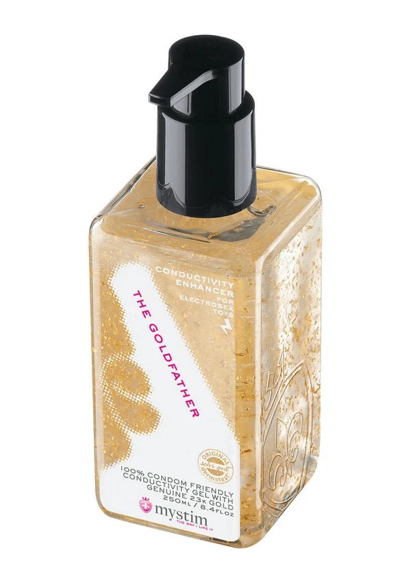 Mystim The Goldfather Geleidende E-Stim Gel 250ml – 23 Karaat Goud - E-Stim Accessoire - SM-speeltjes
