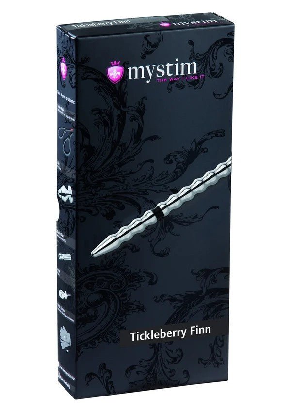 Mystim Tickleberry Finn Ribbed Sound – Elektro Dilator 19,6cm Ø8mm - E-Stim Accessoire - SM-speeltjes