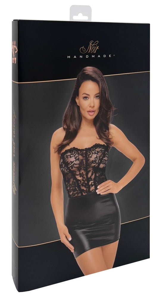 Noir Handmade Libido Kokerjurk Kant & Wetlook Off - Shoulder – Maten S t/m XL - Kokerjurk - SM - speeltjes