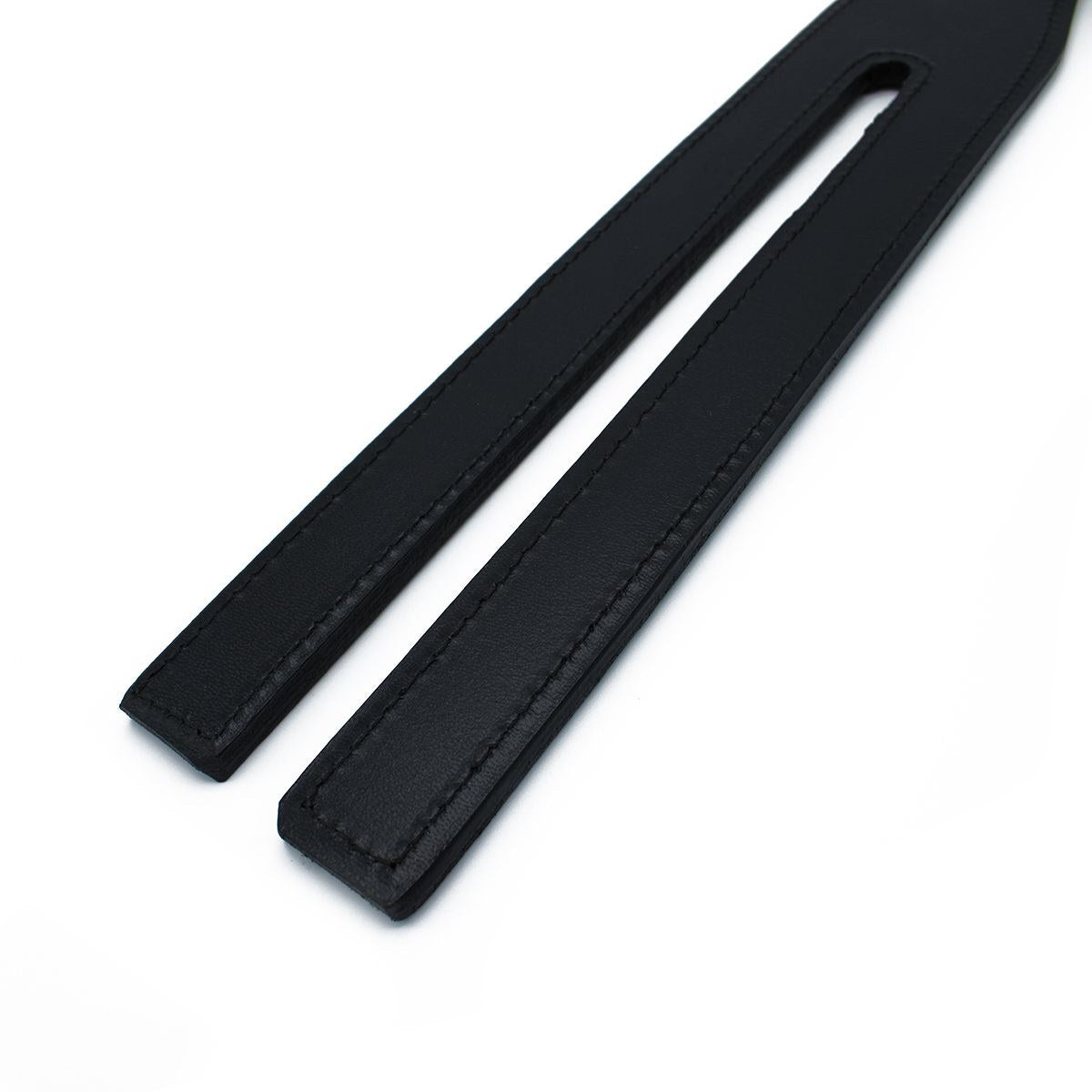 Black Leather Y-Split Paddle – Leren Impact Paddle met Gespleten Slagvlak