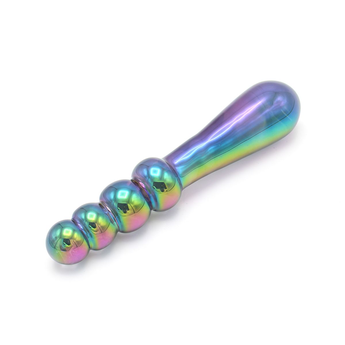 Kiotos Glass Rainbow – Handgemaakte Glazen Dildo met Kralen