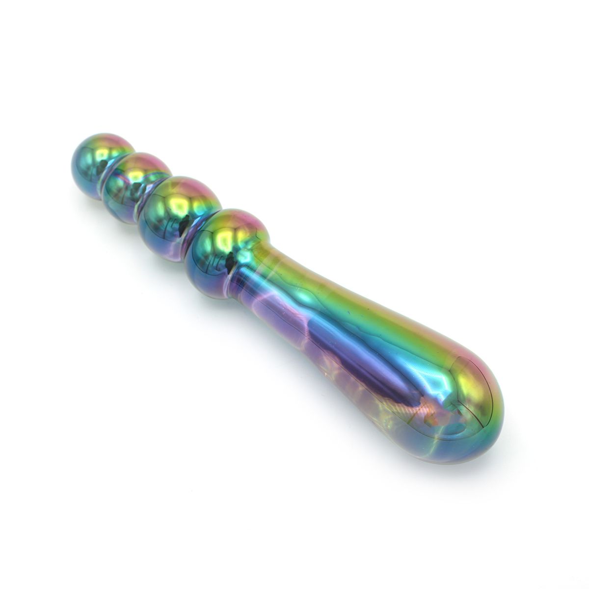 Kiotos Glass Rainbow – Handgemaakte Glazen Dildo met Kralen