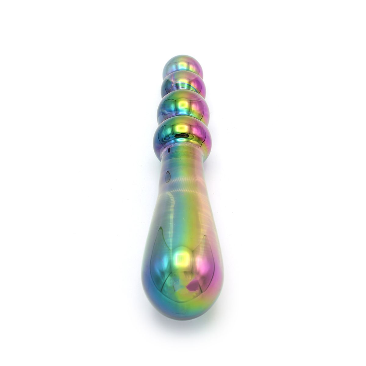 Kiotos Glass Rainbow – Handgemaakte Glazen Dildo met Kralen