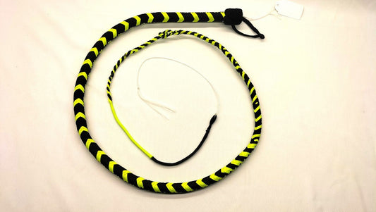 Paracord Bullwhip 90cm Zwart/FLUO Geel - Premium BDSM Impact Play Zweep - Impact Play - SM - speeltjes