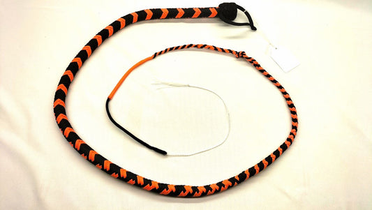 Paracord Bullwhip 90cm Zwart/FLUO Oranje - Premium BDSM Impact Play Zweep - Impact Play - SM - speeltjes