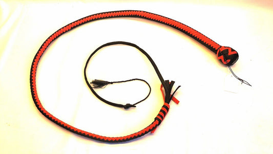 Paracord Snakewhip 4 Foot (120cm) - Zwart/Rood met Lood Verzwaring - Impact Play - Zwepen - SM - speeltjes