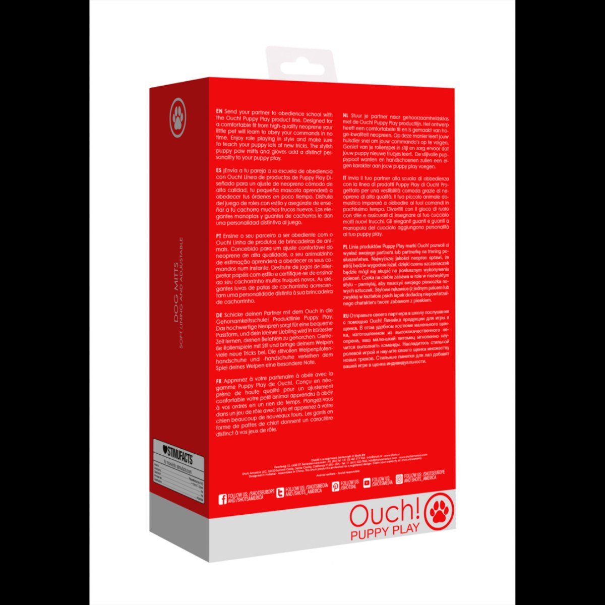 Puppy play handschoenen rood met slotje - SM - speeltjes