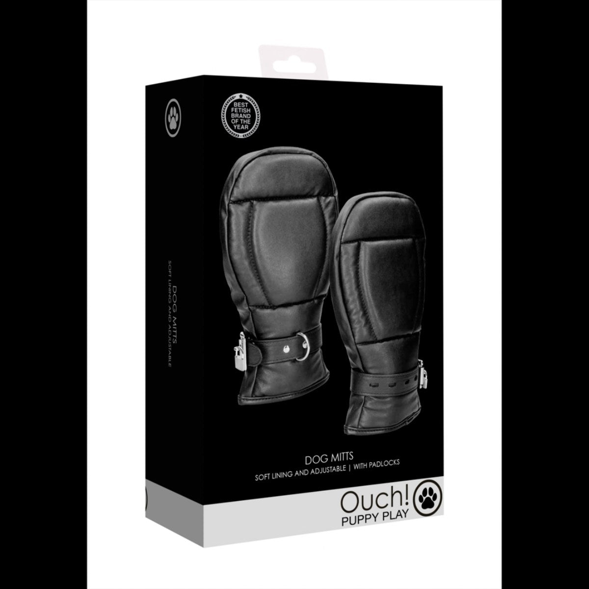 Puppy play handschoenen zwart met slotje - SM - speeltjes