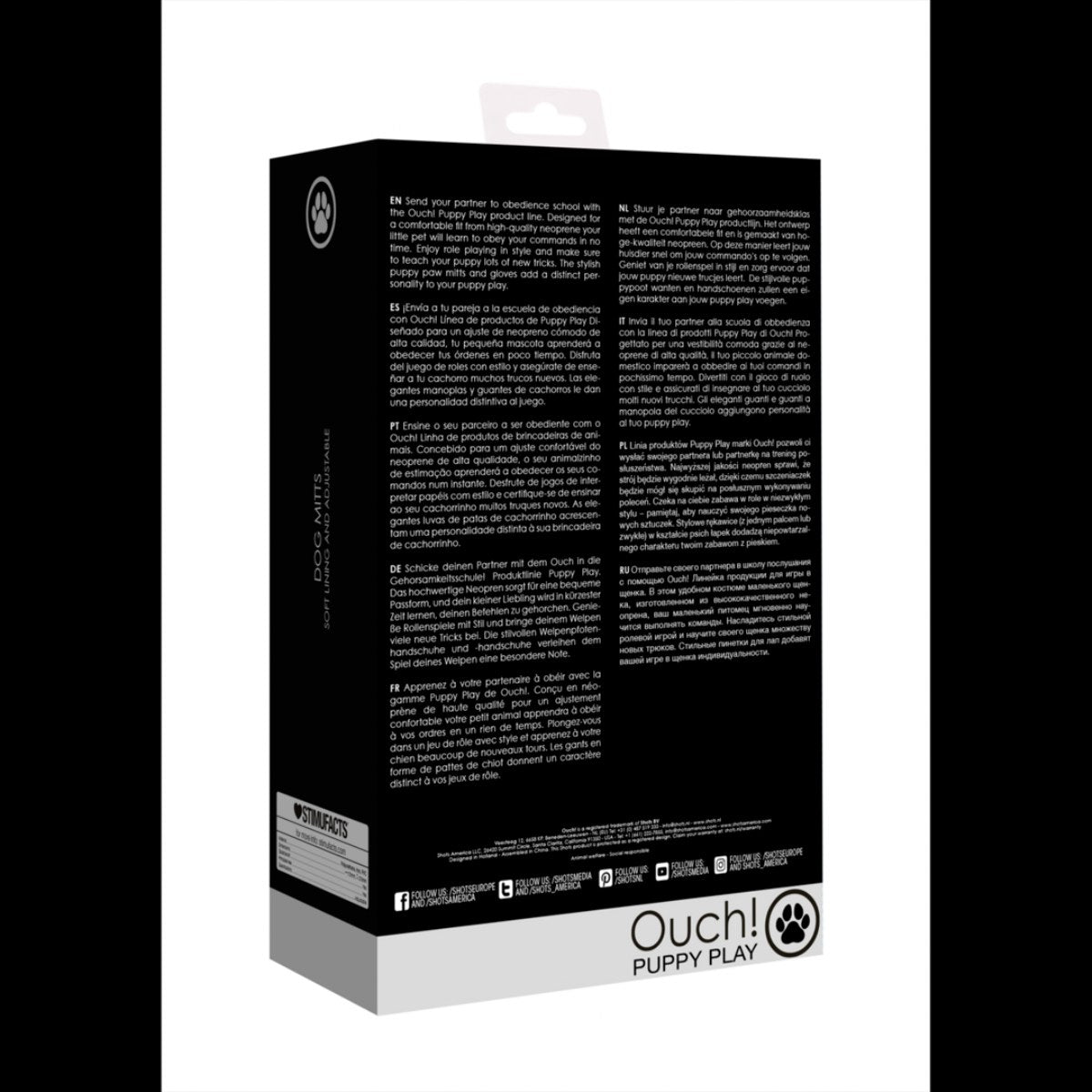 Puppy play handschoenen zwart met slotje - SM - speeltjes