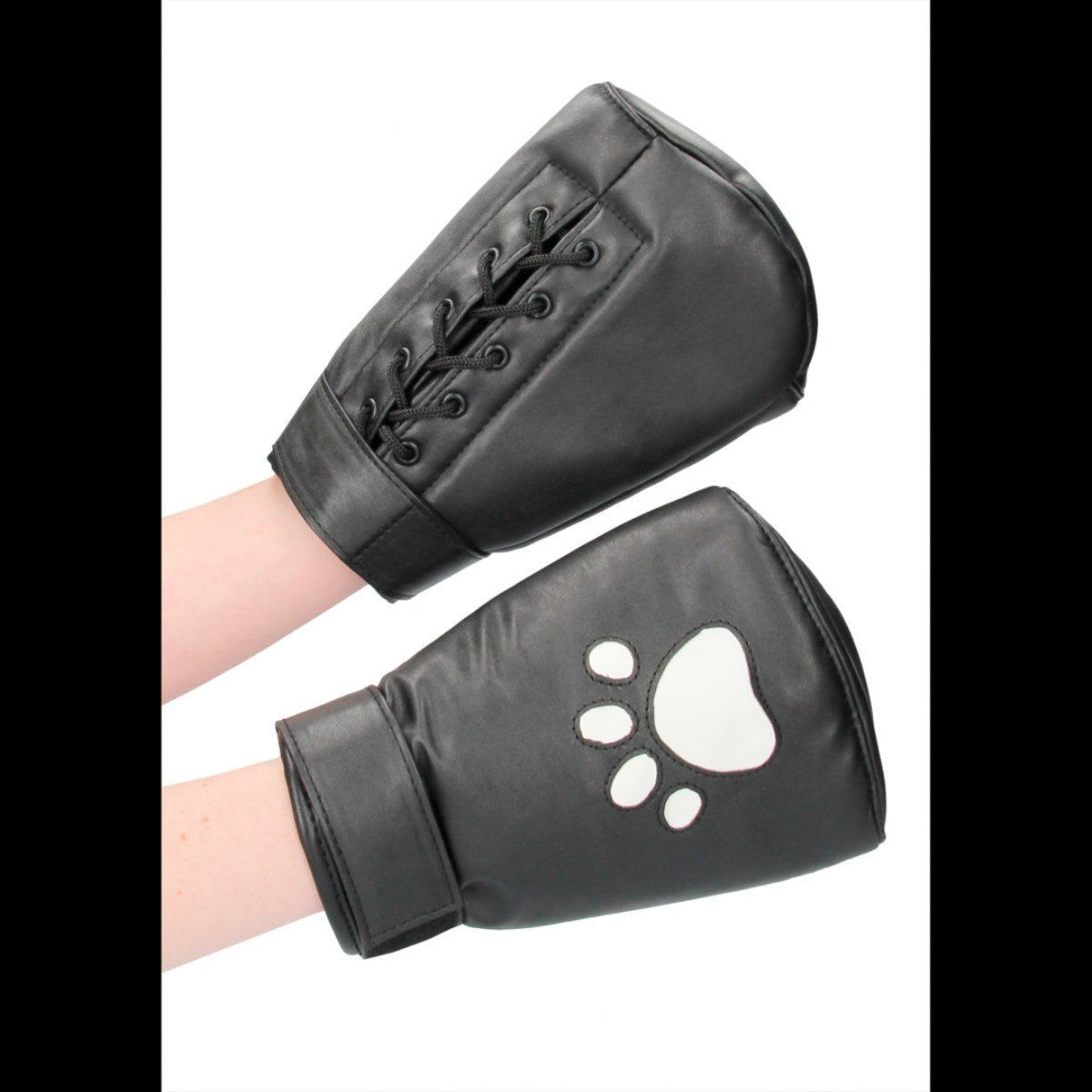Puppy play handschoenen zwart/wit - SM - speeltjes
