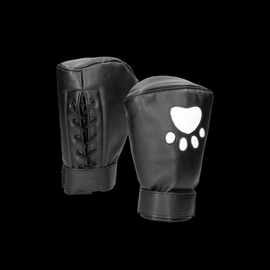 Puppy play handschoenen zwart/wit - SM - speeltjes