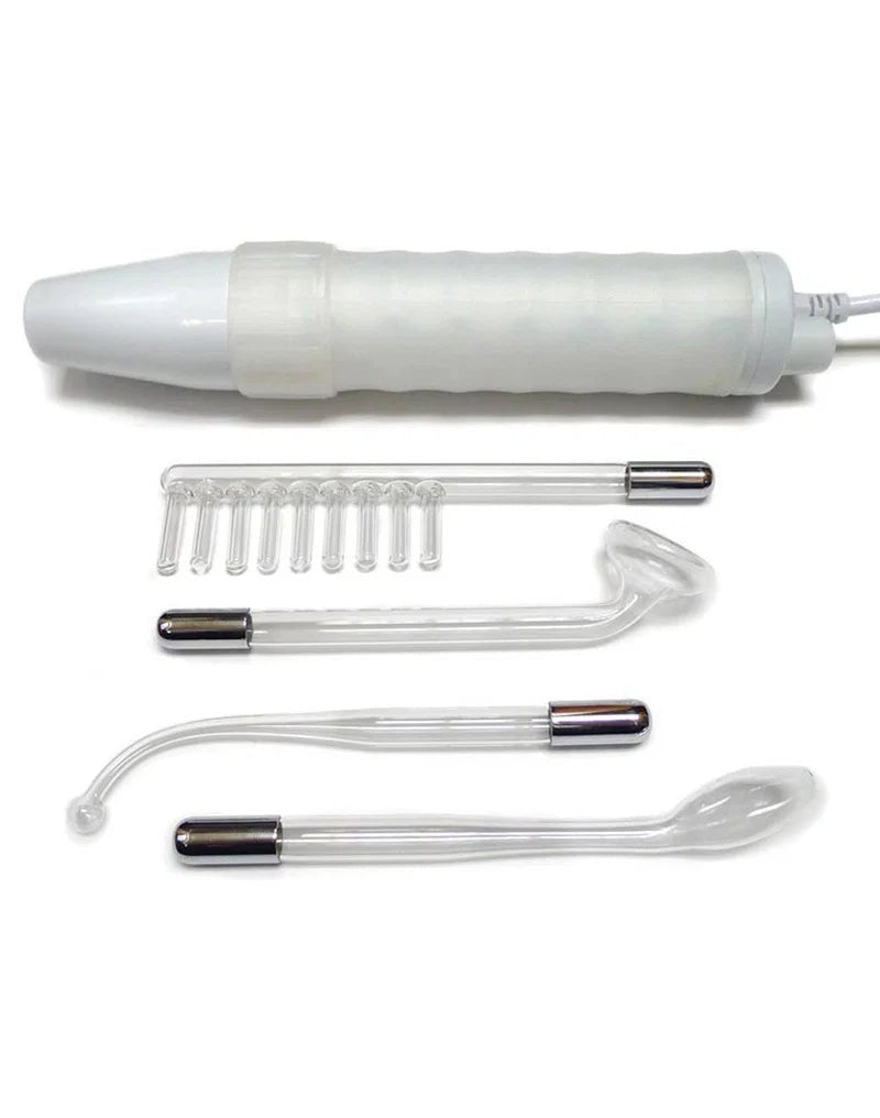 Rimba ElectroSex NeonWand – 220V Solid-State Violet Wand met 4 Glazen Elektroden - Electro Wands - SM-speeltjes