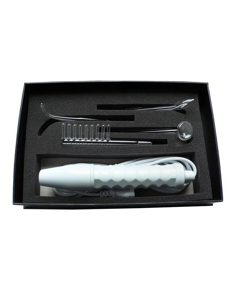 Rimba ElectroSex NeonWand – 220V Solid-State Violet Wand met 4 Glazen Elektroden - Electro Wands - SM-speeltjes