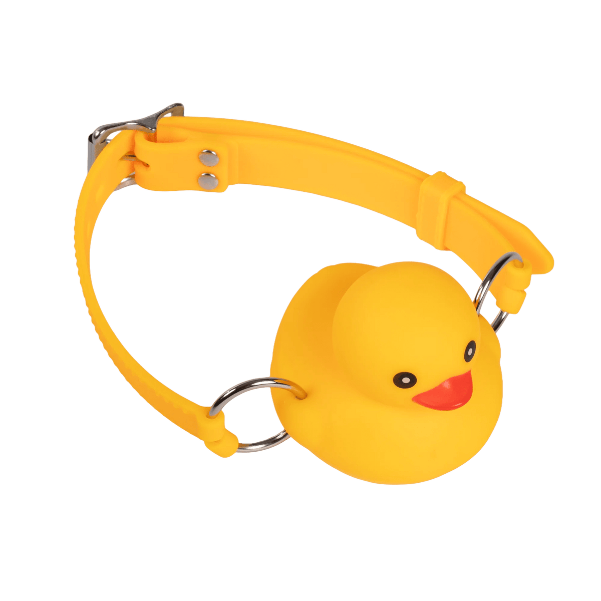 Rimba Mondknevel Geel Eendje – Siliconen Piepende Duck Gag 31–47 cm - Ball Gags - SM-speeltjes